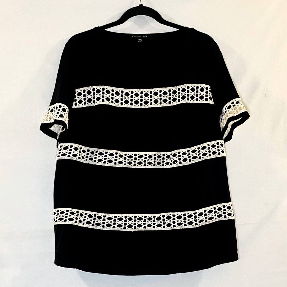 Lane Bryant Black and Cream Tunic Top sz 18/20